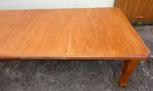 10FT ANTIQUE ARTS CRAFTS OAK EXTENDING DINING TABLE TO SEAT 12 PEOPLE - ADDITIONAL PHOTO 6