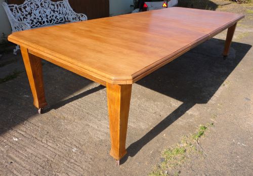 10FT ANTIQUE ARTS CRAFTS OAK EXTENDING DINING TABLE TO SEAT 12 PEOPLE - ADDITIONAL PHOTO 10