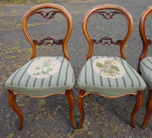 SET OF 6 ANTIQUE VICTORIAN BALLOON BACK DINING CHAIRS - ADDITIONAL PHOTO 2