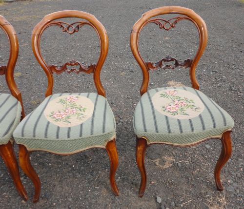SET OF 6 ANTIQUE VICTORIAN BALLOON BACK DINING CHAIRS - ADDITIONAL PHOTO 4