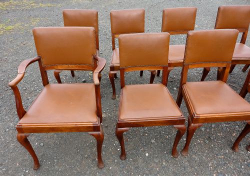 SET OF 10 WALNUT DINING CHAIRS C1930S - ADDITIONAL PHOTO 1