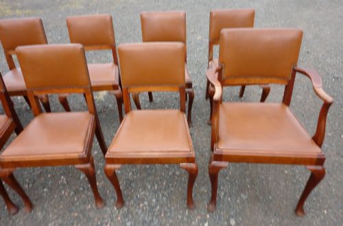 SET OF 10 WALNUT DINING CHAIRS C1930S - ADDITIONAL PHOTO 2