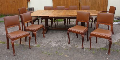 SET OF 10 WALNUT DINING CHAIRS C1930S - ADDITIONAL PHOTO 5