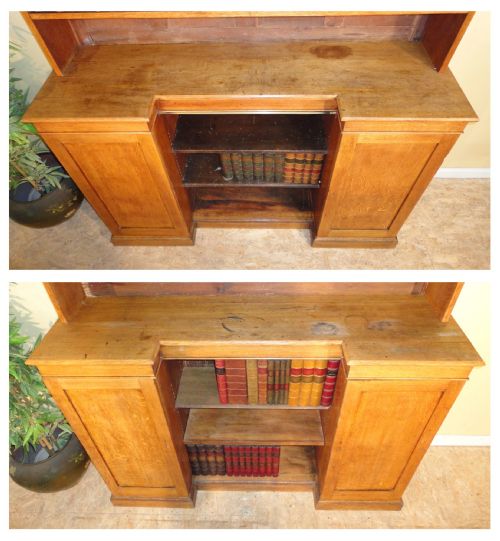 ANTIQUE PAIR OF ARTS CRAFTS OAK BOOKCASES - ADDITIONAL PHOTO 5