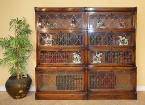 PAIR OF OAK GLOBE WERNICKE STYLE STACKING BOOKCASES - ADDITIONAL PHOTO 3