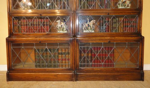 PAIR OF OAK GLOBE WERNICKE STYLE STACKING BOOKCASES - ADDITIONAL PHOTO 5