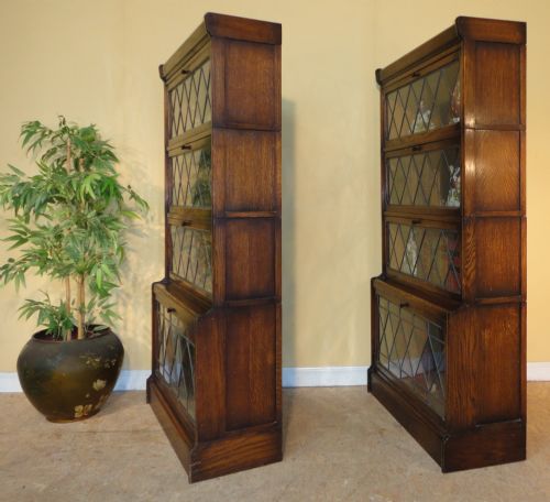 PAIR OF OAK GLOBE WERNICKE STYLE STACKING BOOKCASES - ADDITIONAL PHOTO 10