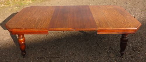 8FT ANTIQUE ARTS CRAFTS OAK EXTENDING DINING TABLE TO SEAT 810 PEOPLE - ADDITIONAL PHOTO 1