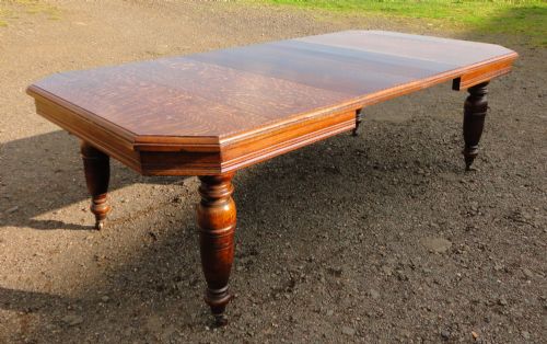 8FT ANTIQUE ARTS CRAFTS OAK EXTENDING DINING TABLE TO SEAT 810 PEOPLE - ADDITIONAL PHOTO 4