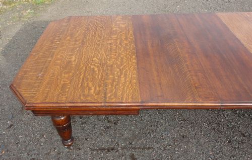8FT ANTIQUE ARTS CRAFTS OAK EXTENDING DINING TABLE TO SEAT 810 PEOPLE - ADDITIONAL PHOTO 5