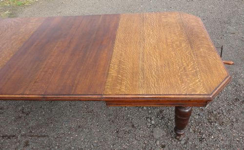 8FT ANTIQUE ARTS CRAFTS OAK EXTENDING DINING TABLE TO SEAT 810 PEOPLE - ADDITIONAL PHOTO 6