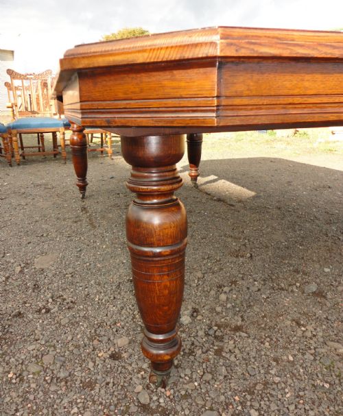 8FT ANTIQUE ARTS CRAFTS OAK EXTENDING DINING TABLE TO SEAT 810 PEOPLE - ADDITIONAL PHOTO 7