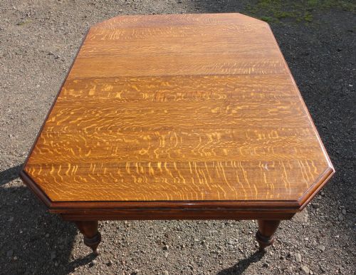 8FT ANTIQUE ARTS CRAFTS OAK EXTENDING DINING TABLE TO SEAT 810 PEOPLE - ADDITIONAL PHOTO 11