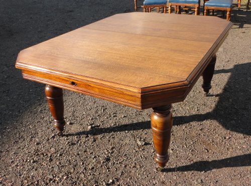 8FT ANTIQUE ARTS CRAFTS OAK EXTENDING DINING TABLE TO SEAT 810 PEOPLE - ADDITIONAL PHOTO 12