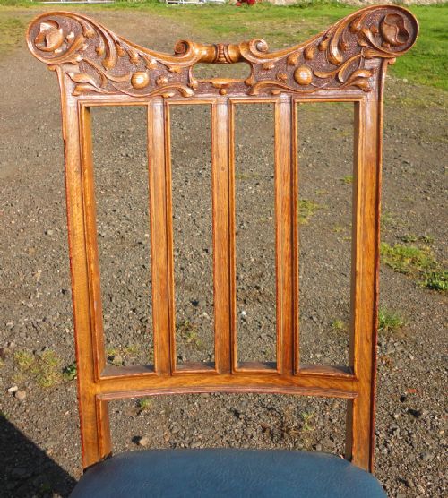 SET OF 12 ARTS CRAFTS OAK DINING CHAIRS - ADDITIONAL PHOTO 3