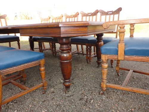 SET OF 12 ARTS CRAFTS OAK DINING CHAIRS - ADDITIONAL PHOTO 14