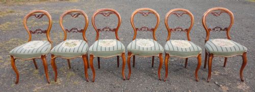 SET OF 6 ANTIQUE VICTORIAN BALLOON BACK DINING CHAIRS - ADDITIONAL PHOTO 6