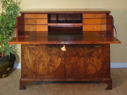 GEORGE III MAHOGANY ROSEWOOD CROSSBANDED SECRTAIRE PRESS CHEST - ADDITIONAL PHOTO 1
