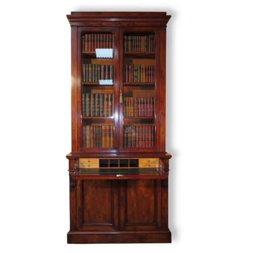 antique victorian mahogany secrtaire bookcase - CATEGORY: ANTIQUE BUREAU - DATED VICTORIAN
