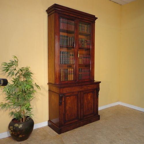 ANTIQUE VICTORIAN MAHOGANY SECRTAIRE BOOKCASE - ADDITIONAL PHOTO 1