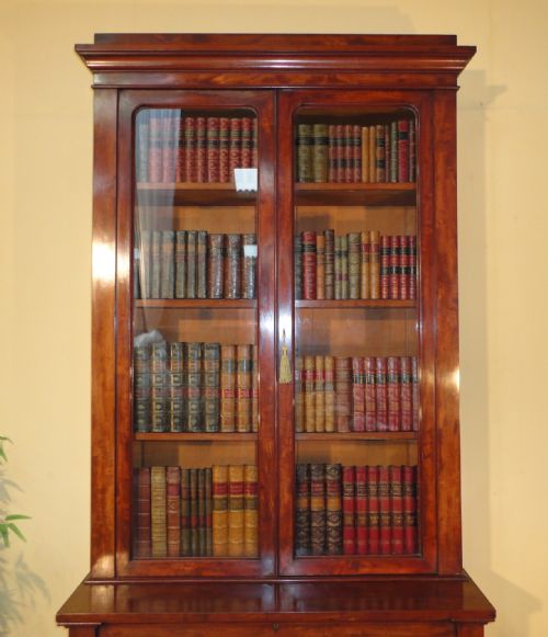 ANTIQUE VICTORIAN MAHOGANY SECRTAIRE BOOKCASE - ADDITIONAL PHOTO 2