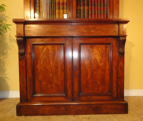 ANTIQUE VICTORIAN MAHOGANY SECRTAIRE BOOKCASE - ADDITIONAL PHOTO 3