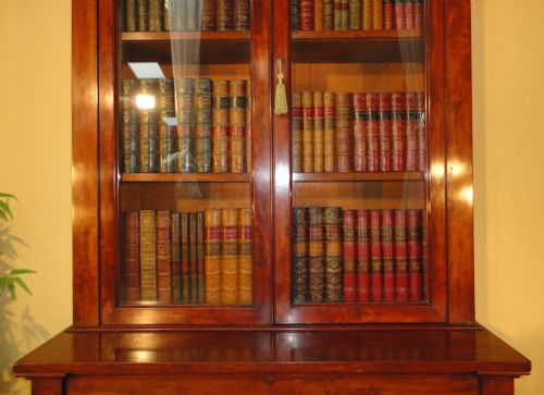 ANTIQUE VICTORIAN MAHOGANY SECRTAIRE BOOKCASE - ADDITIONAL PHOTO 7