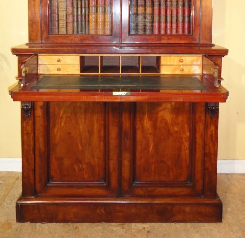 ANTIQUE VICTORIAN MAHOGANY SECRTAIRE BOOKCASE - ADDITIONAL PHOTO 8
