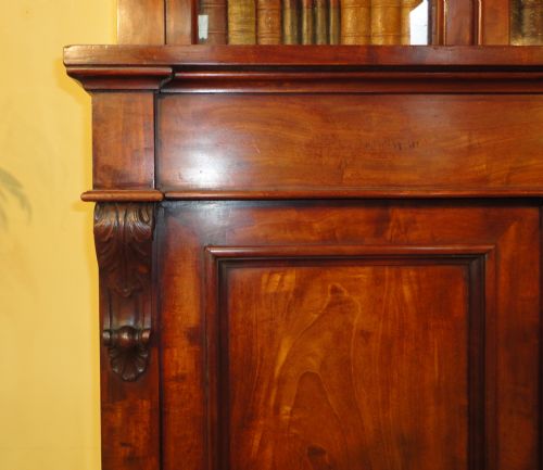 ANTIQUE VICTORIAN MAHOGANY SECRTAIRE BOOKCASE - ADDITIONAL PHOTO 10