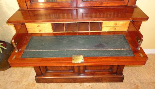 ANTIQUE VICTORIAN MAHOGANY SECRTAIRE BOOKCASE - ADDITIONAL PHOTO 11