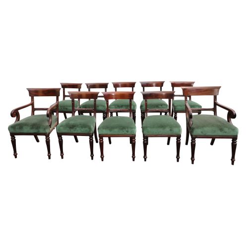 set of 10 antique bar back dining chairs - CATEGORY: ANTIQUE CHAIRS - DATED 1920