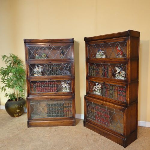 PAIR OF OAK GLOBE WERNICKE STYLE STACKING BOOKCASES - ADDITIONAL PHOTO 13