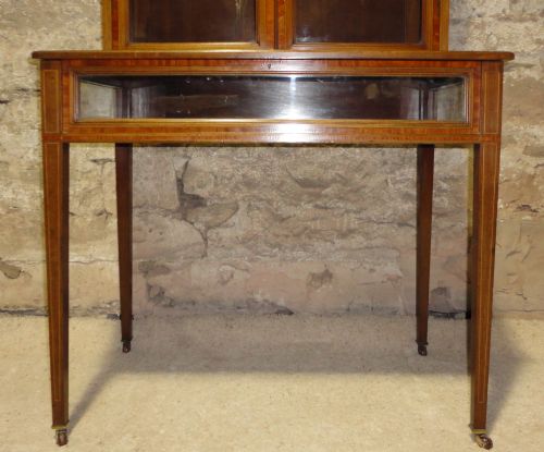 ANTIQUE LATE VICTORIAN SHERATON STYLE BIJOUTERIE CABINET - ADDITIONAL PHOTO 4