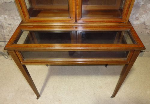ANTIQUE LATE VICTORIAN SHERATON STYLE BIJOUTERIE CABINET - ADDITIONAL PHOTO 7