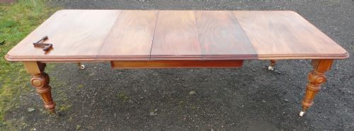9FT 7 ANTIQUE VICTORIAN FLAME MAHOGANY EXTENDING DINING TABLE - ADDITIONAL PHOTO 1