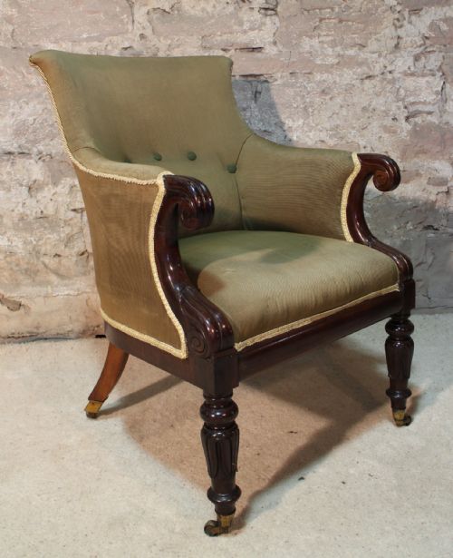 REGENCY ROSEWOOD LIBRARY ARMCHAIR - ADDITIONAL PHOTO 1