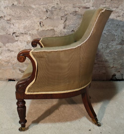 REGENCY ROSEWOOD LIBRARY ARMCHAIR - ADDITIONAL PHOTO 3