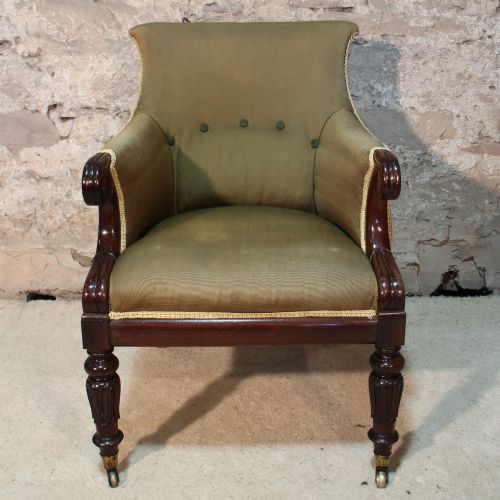 REGENCY ROSEWOOD LIBRARY ARMCHAIR - ADDITIONAL PHOTO 2