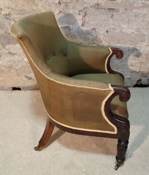 REGENCY ROSEWOOD LIBRARY ARMCHAIR - ADDITIONAL PHOTO 4