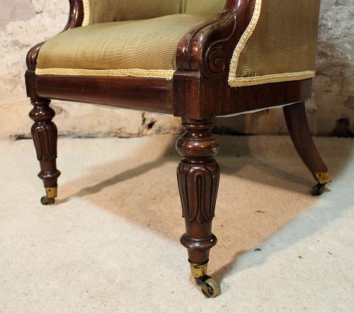 REGENCY ROSEWOOD LIBRARY ARMCHAIR - ADDITIONAL PHOTO 6