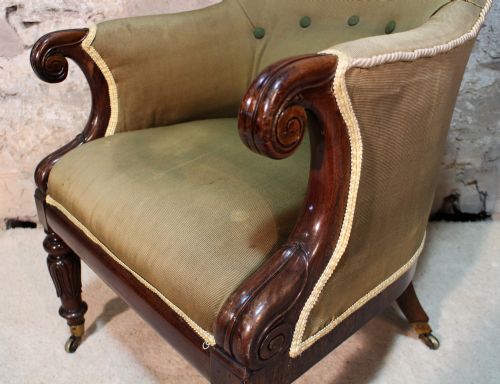 REGENCY ROSEWOOD LIBRARY ARMCHAIR - ADDITIONAL PHOTO 5