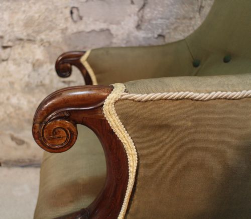 REGENCY ROSEWOOD LIBRARY ARMCHAIR - ADDITIONAL PHOTO 7