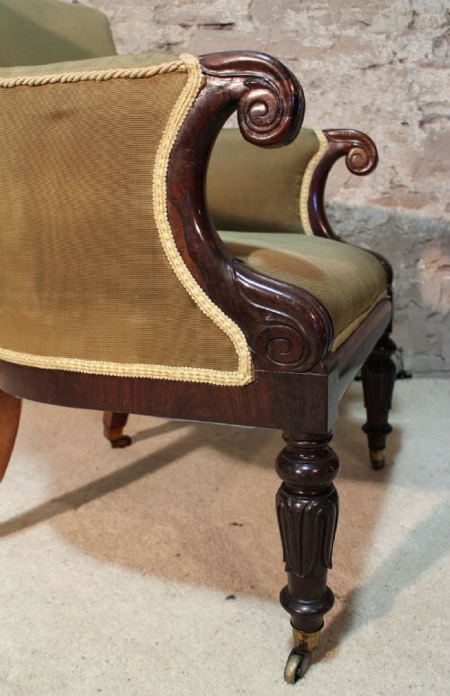 REGENCY ROSEWOOD LIBRARY ARMCHAIR - ADDITIONAL PHOTO 11
