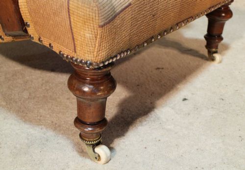 VICTORIAN HOWARD AND SONS STYLE LIBRARY CHAIR - ADDITIONAL PHOTO 8