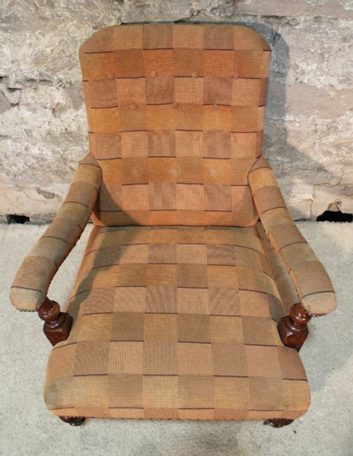VICTORIAN HOWARD AND SONS STYLE LIBRARY CHAIR - ADDITIONAL PHOTO 11