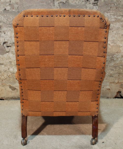 VICTORIAN HOWARD AND SONS STYLE LIBRARY CHAIR - ADDITIONAL PHOTO 12