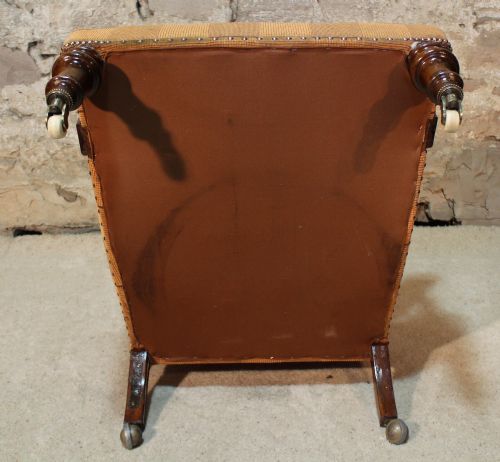 VICTORIAN HOWARD AND SONS STYLE LIBRARY CHAIR - ADDITIONAL PHOTO 13