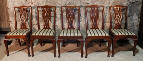 SET OF 10 ANTIQUE GEORGIAN CHIPPENDALE STYLE DINING CHAIRS C1900 - ADDITIONAL PHOTO 3