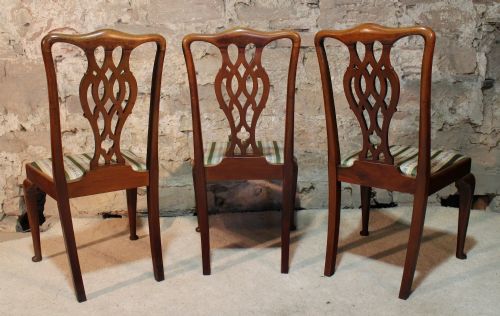 SET OF 10 ANTIQUE GEORGIAN CHIPPENDALE STYLE DINING CHAIRS C1900 - ADDITIONAL PHOTO 5