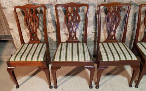 SET OF 10 ANTIQUE GEORGIAN CHIPPENDALE STYLE DINING CHAIRS C1900 - ADDITIONAL PHOTO 11